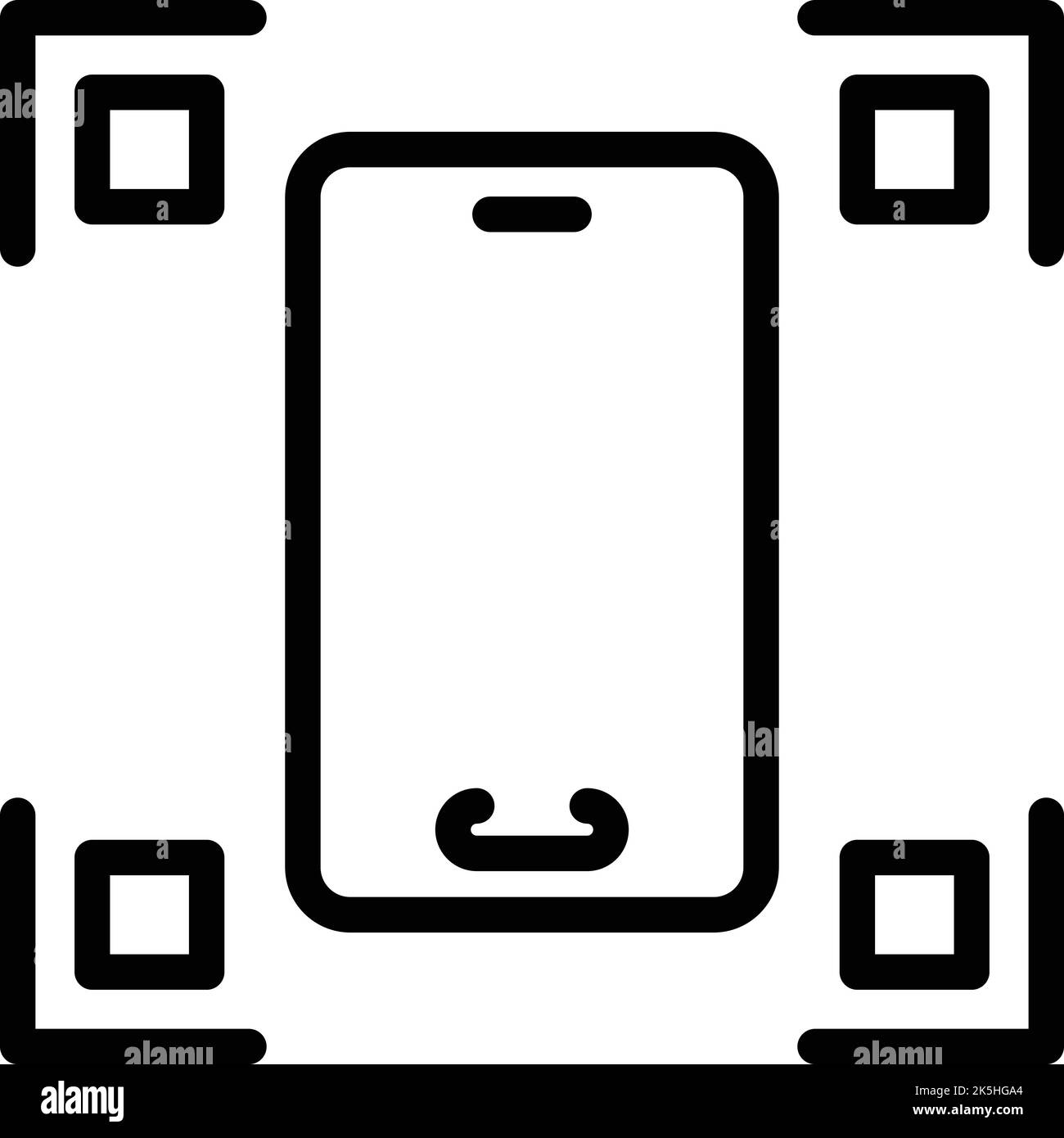 Phone snapshot icon outline vector zoom app screenshot camera stock 