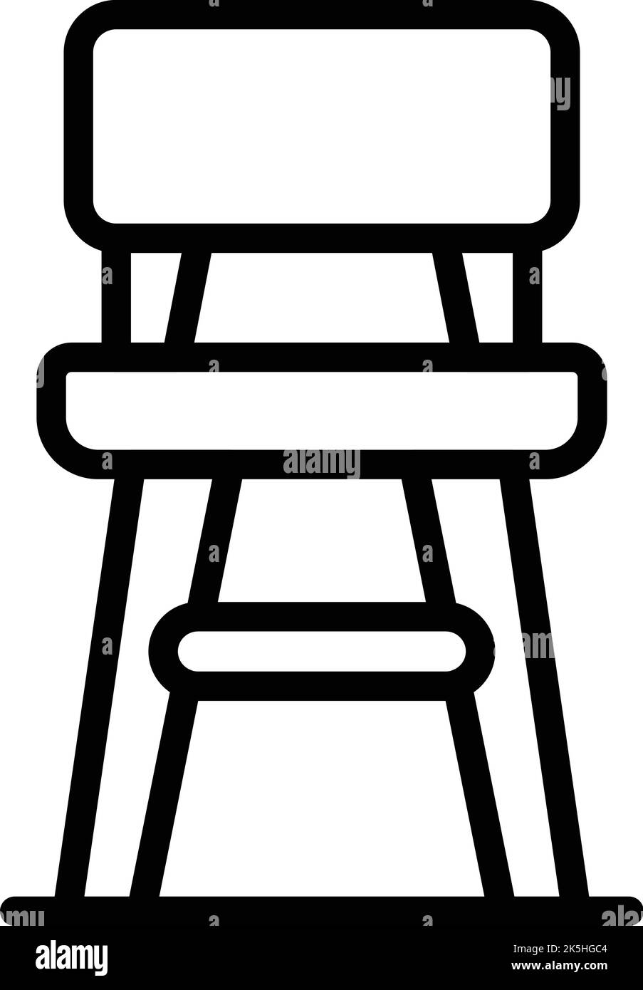 Kitchen chair icon outline vector. Bar stool. High seat Stock Vector
