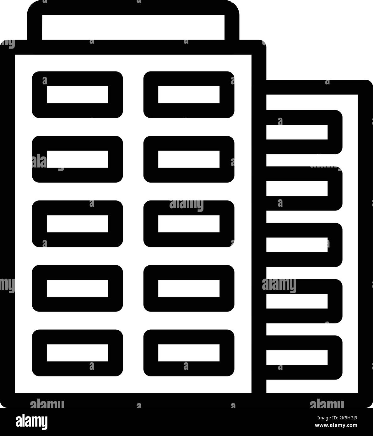 City building icon outline vector. Hotel facility. Modern accommodation Stock Vector