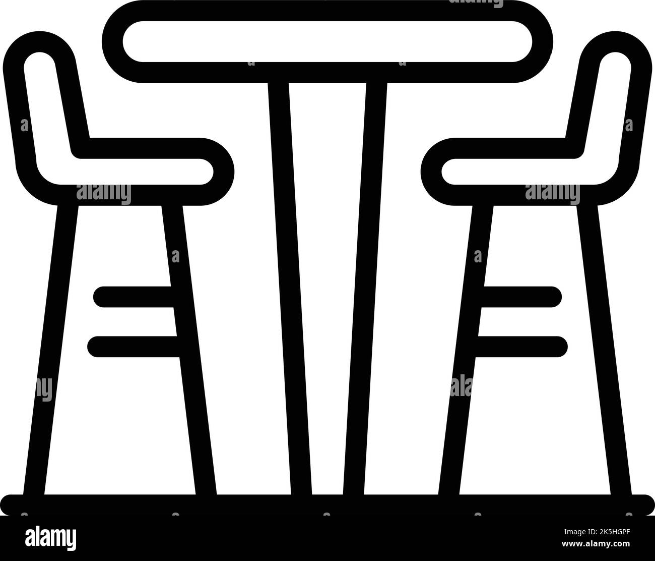 Table bar stool icon outline vector. Modern chair. Retro cafe Stock