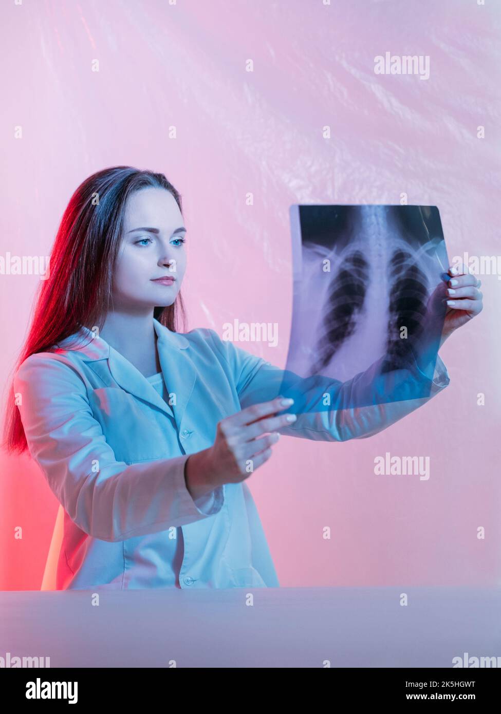 diagnostic radiology rib study surgeon chest x-ray Stock Photo