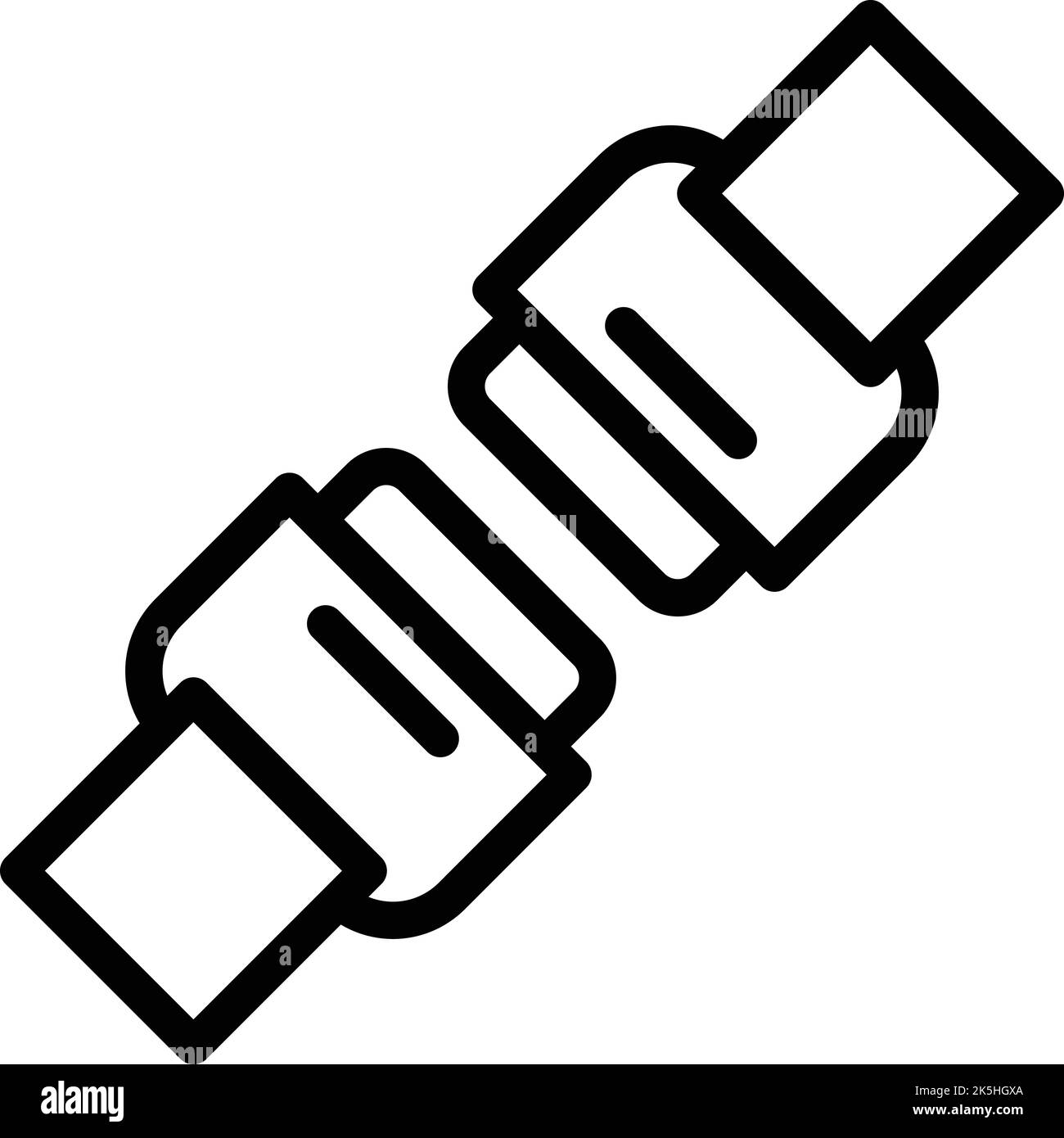 Safety belt lock icon outline vector. Security safe. Strap travel Stock
