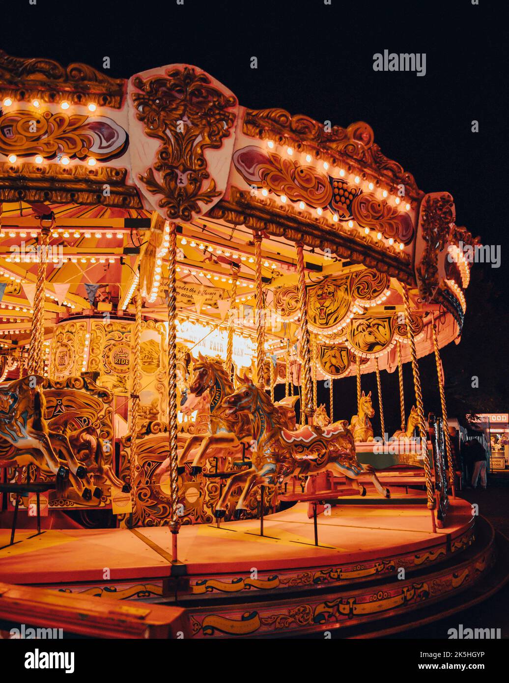 Funfair, Barnstaple, Devon UK September 12th 2022, Carousel at Public