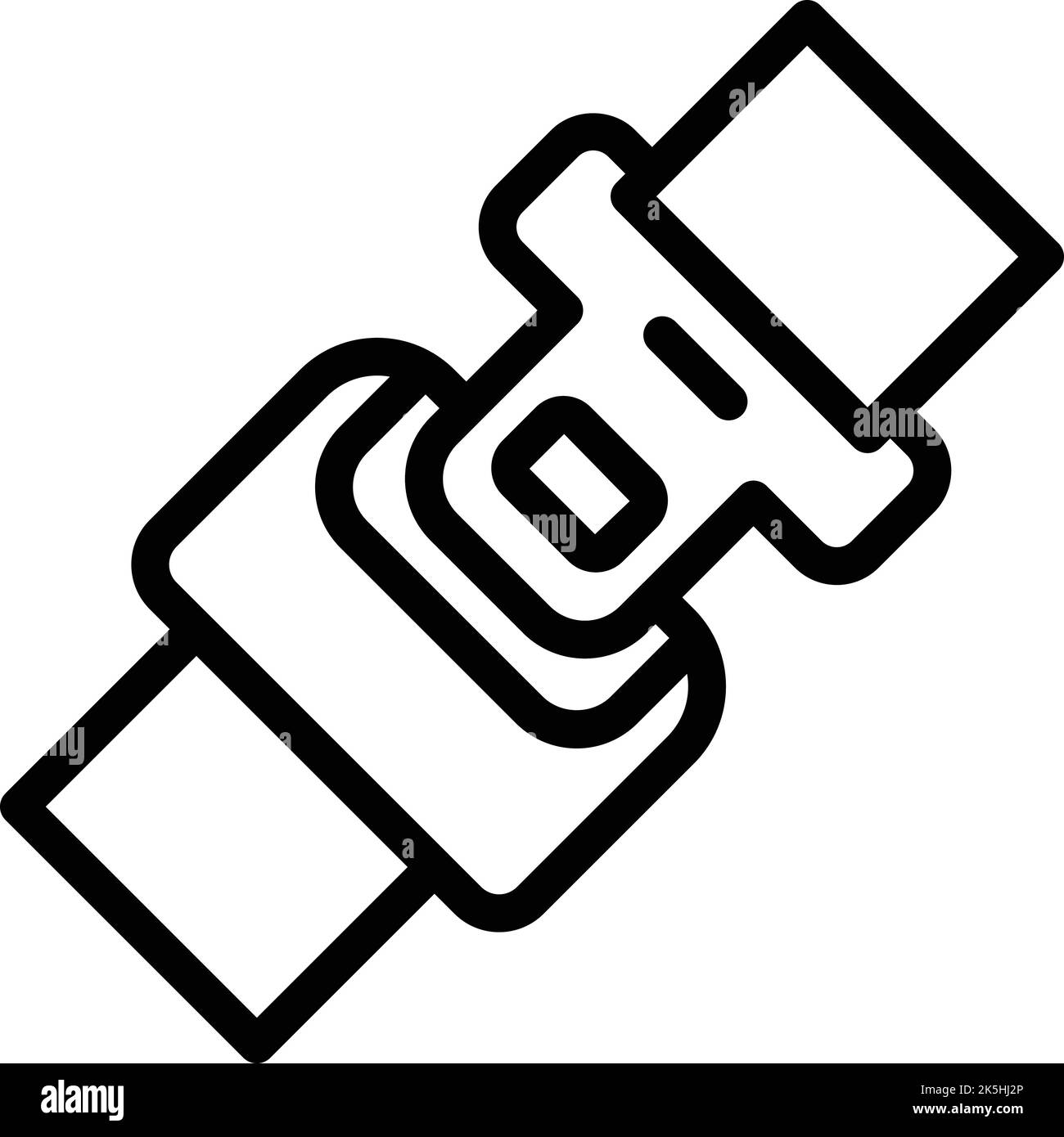 Lock belt secure icon outline vector. Car safety. Protect drive Stock