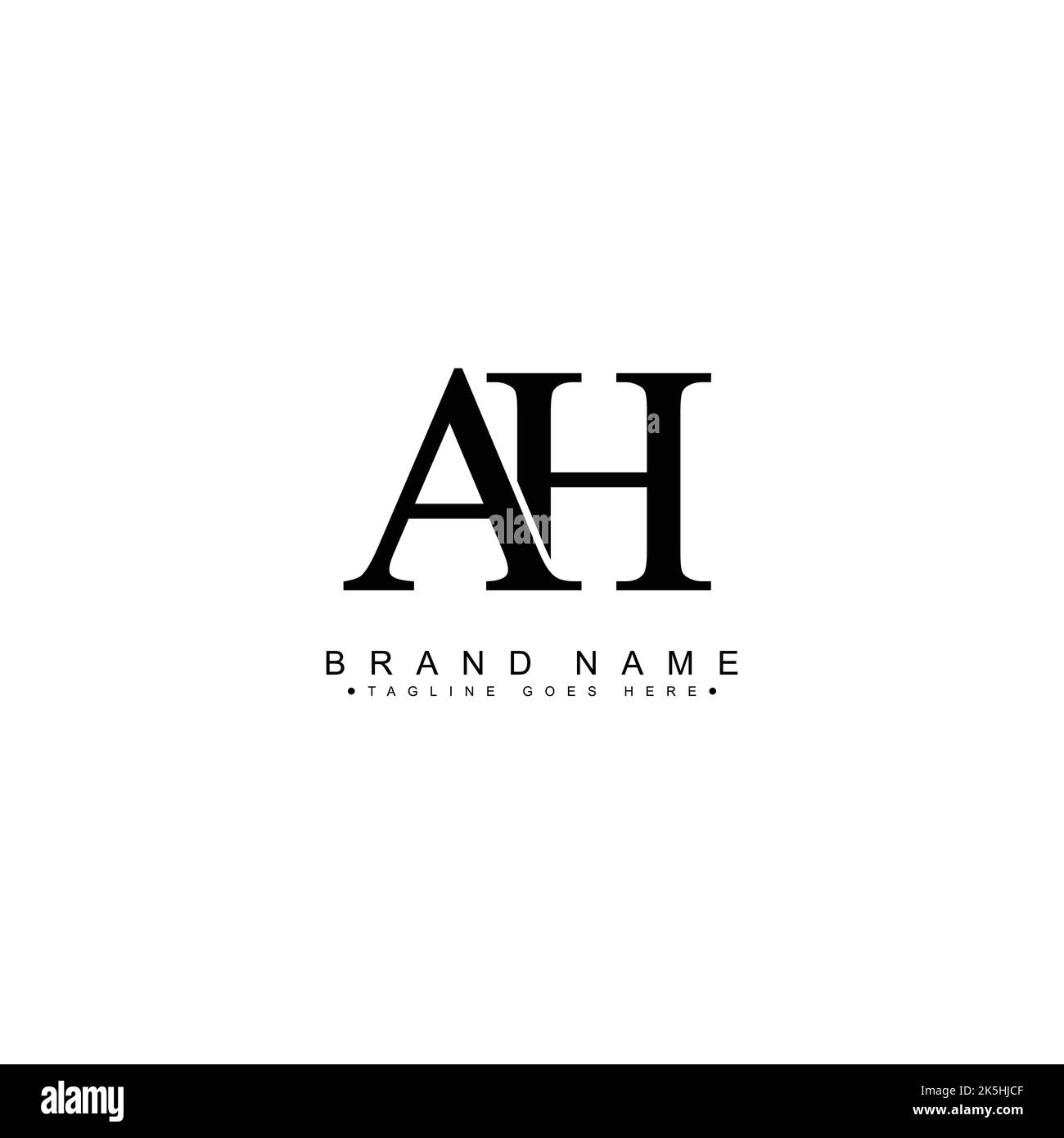 Initial Letter AH Logo - Minimal Business Logo for Alphabet A and H - Simple Monogram Logo Stock Vector