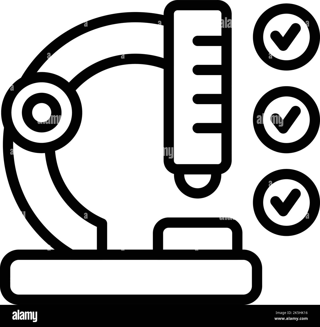 Food review microscope icon outline vector. Safety inspection. Happy