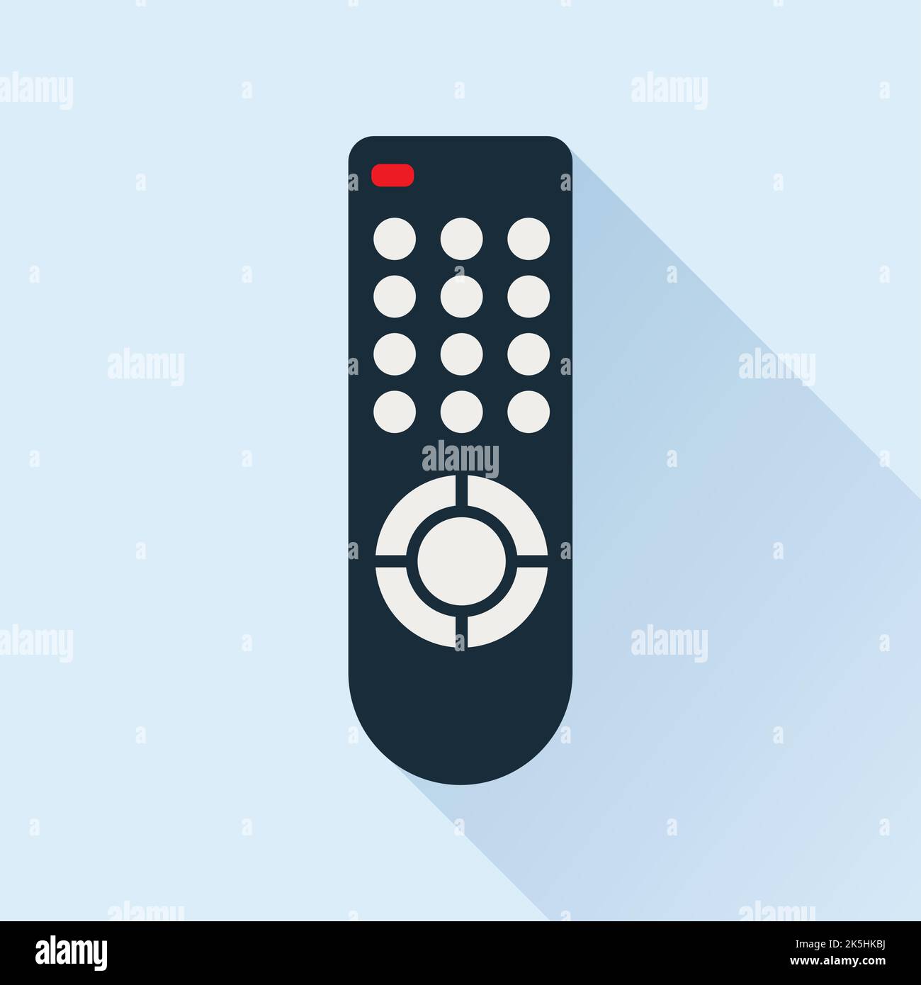 Remote control for TV or media center. Flat icon with long shadow ...