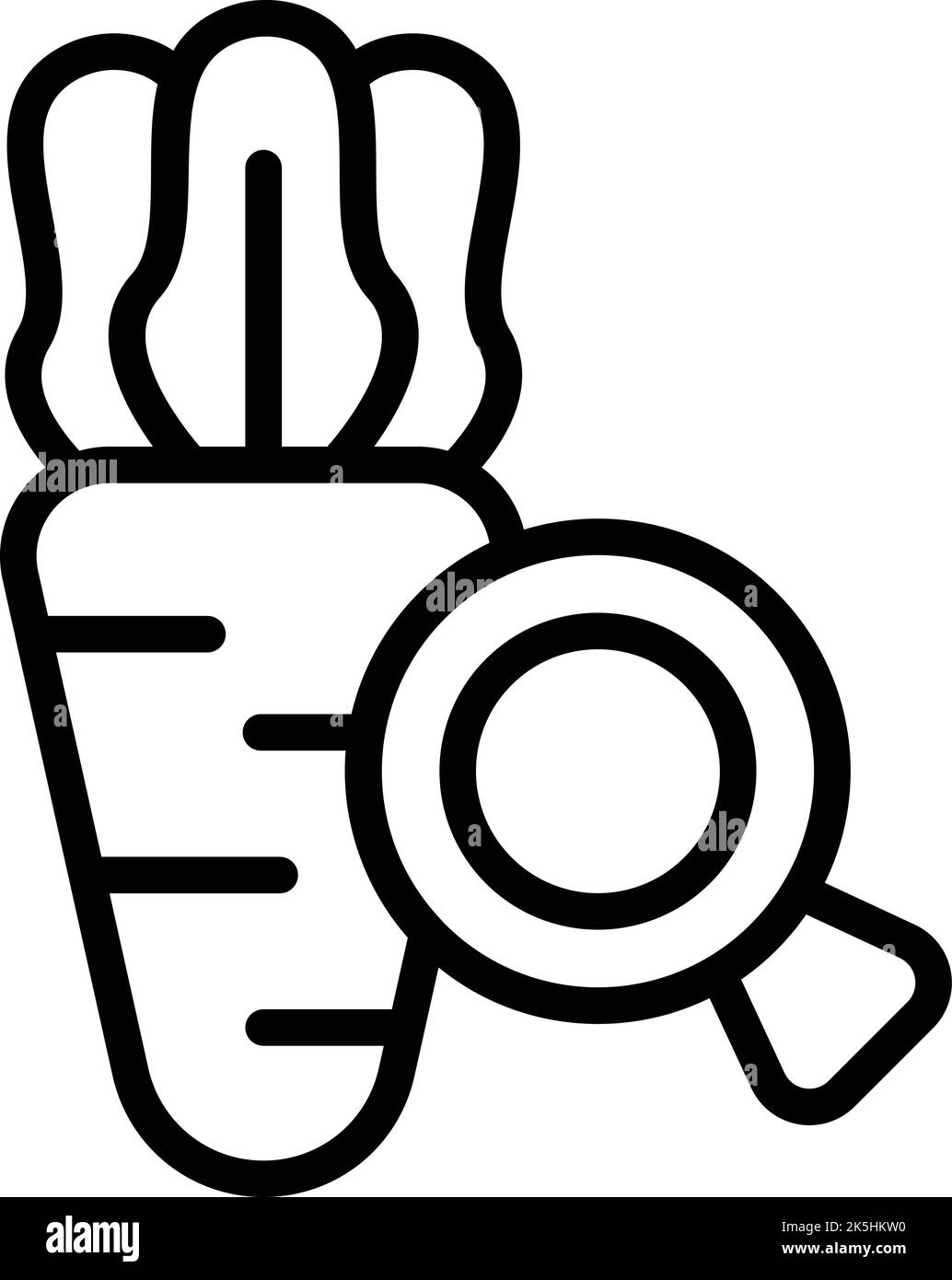 Carrot Inspection Icon Outline Vector Food Safety Quality Critic 
