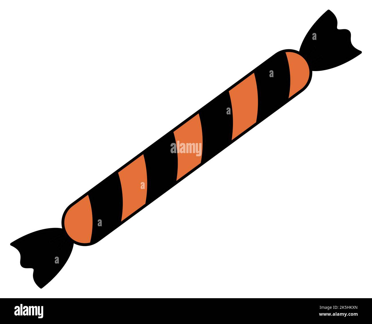Candy. Caramel wrapped. Silhouette. Vector illustration. Isolated white background. Delicious