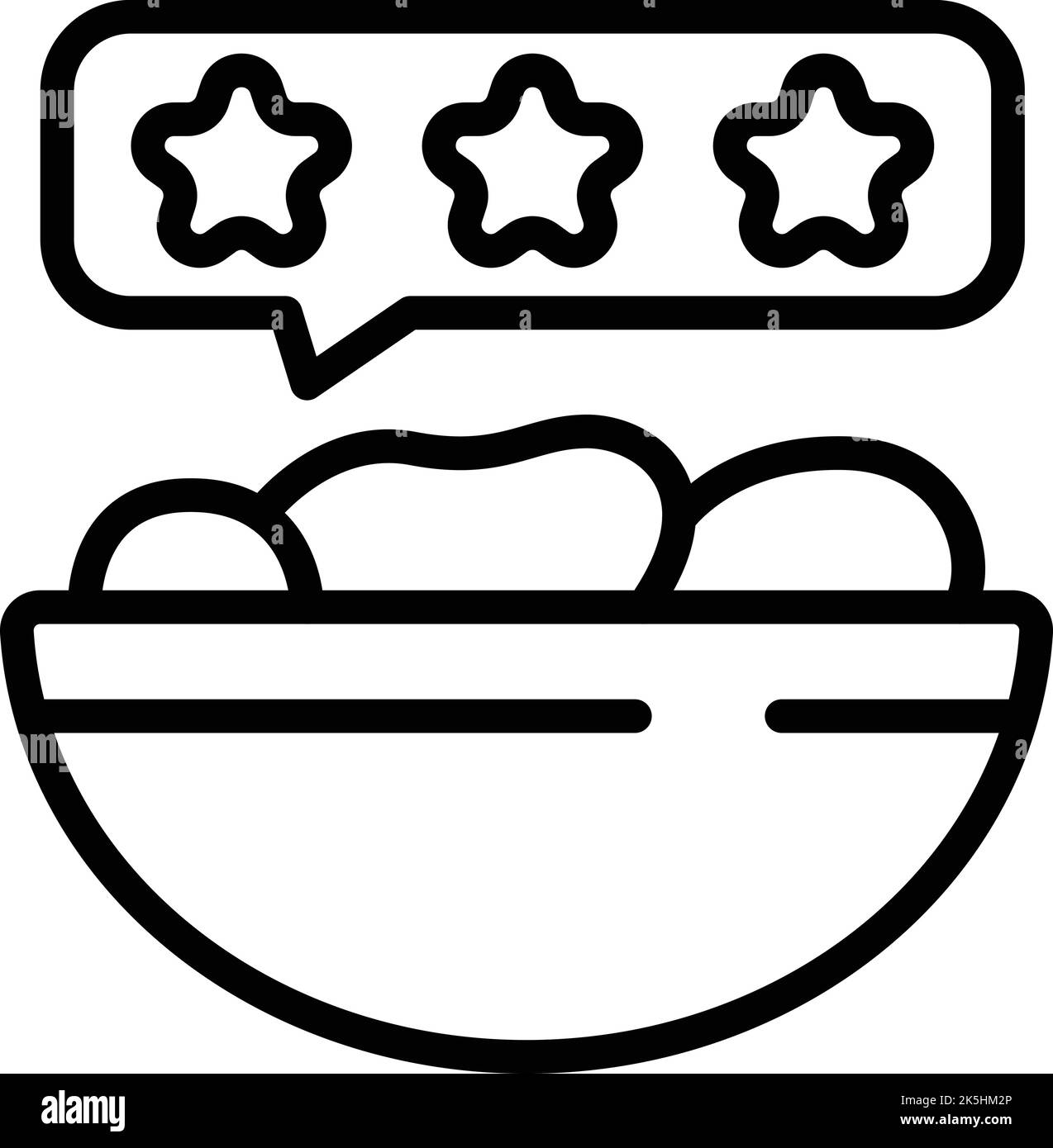 Food bowl review icon outline vector. Safety quality. Happy eat Stock