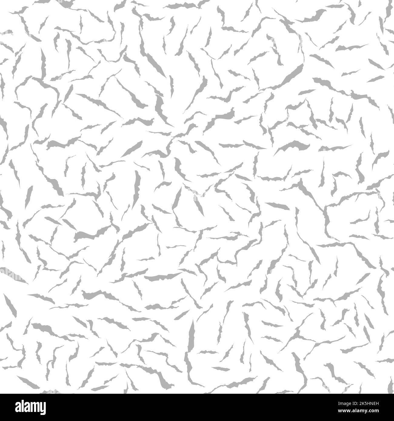 Cracked seamless pattern. Abstract background of crack symbols. Repeated cracks on white background. Scalable vector illustration in EPS8. Stock Vector