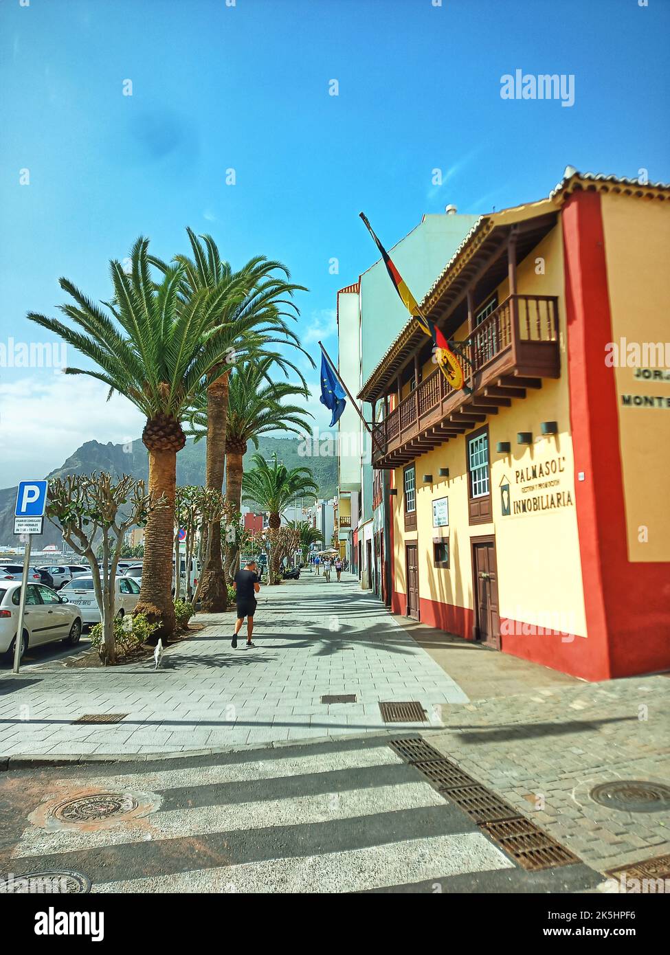Colouful Old homes houses in santa cruz de la palma spain,las palma