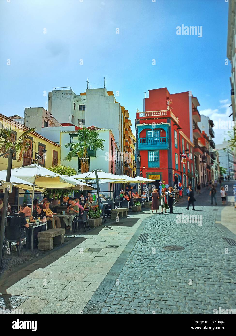 Colouful Old homes houses in santa cruz de la palma spain,las palma,la