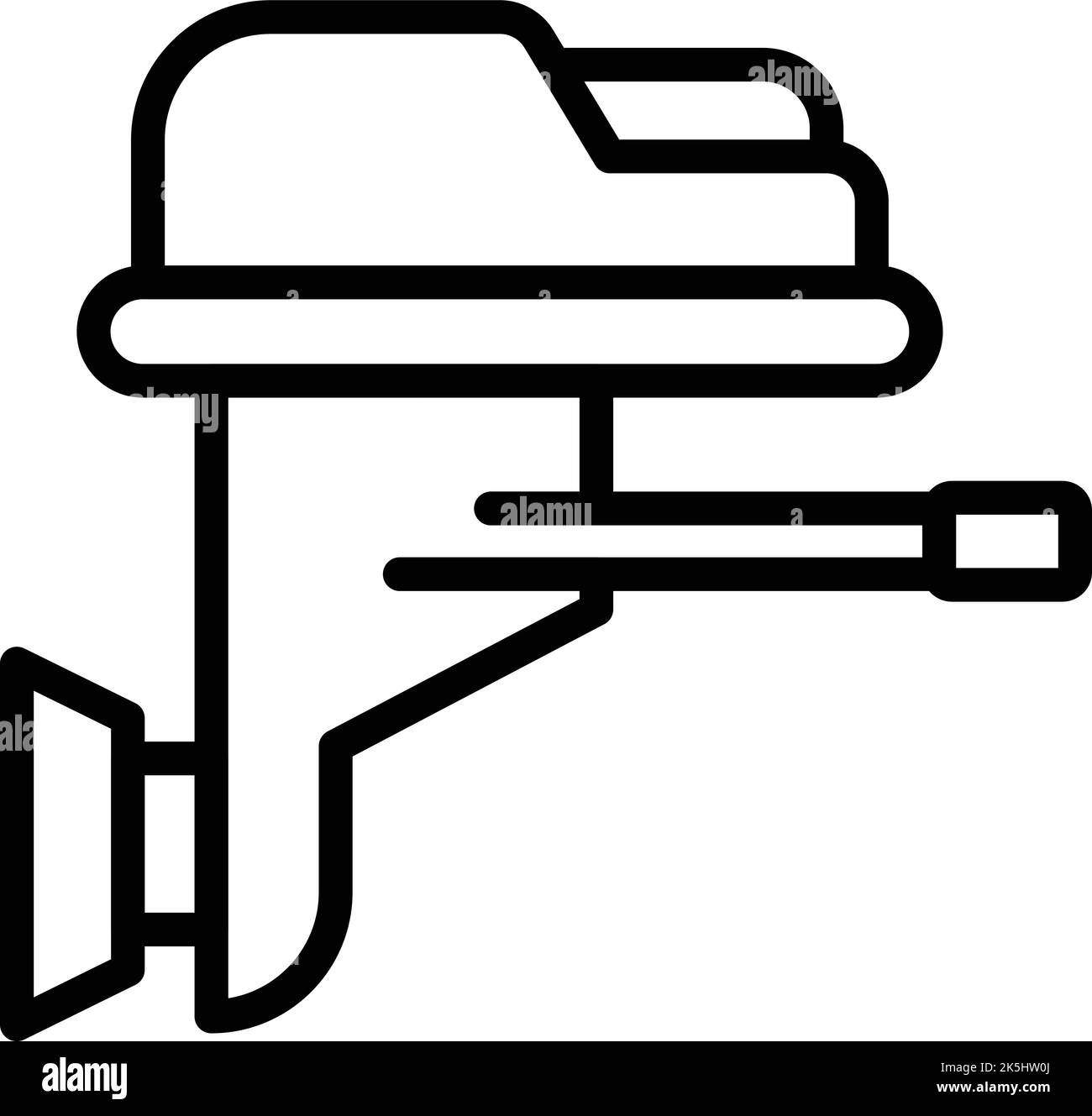 Travel motorboat icon outline vector. Outboard motor. Art engine Stock