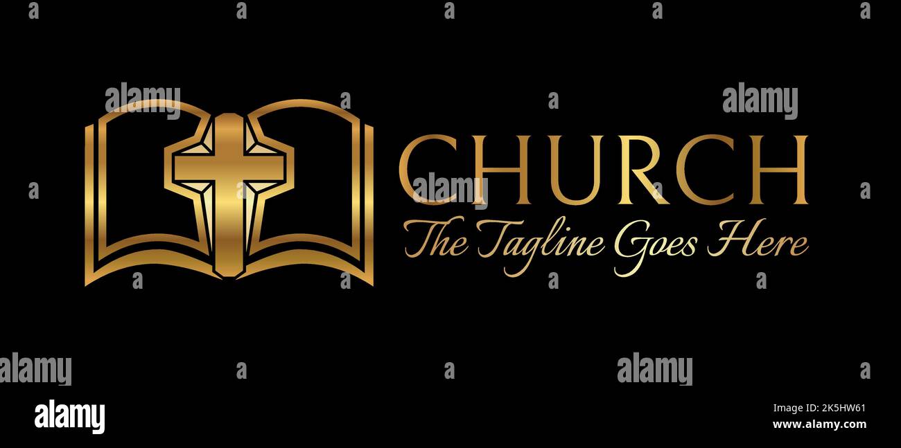 Elegant Christian Church Logo Design Stock Vector