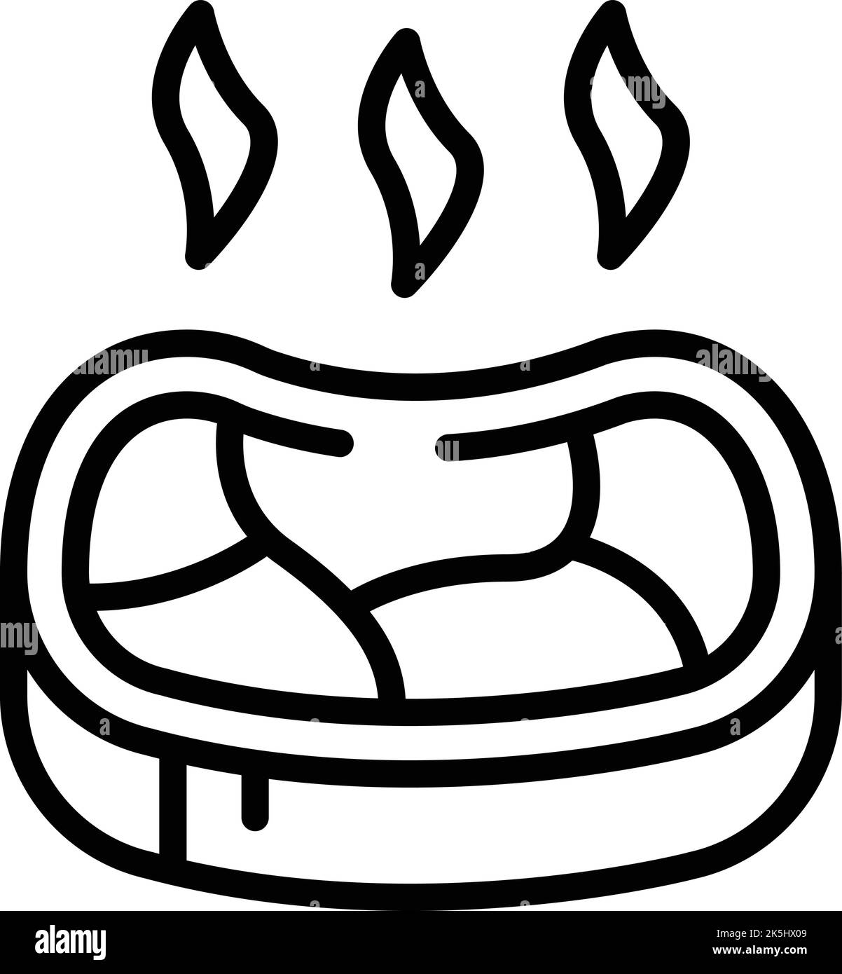 Bbq steak icon outline vector. Meat beef. Rib ham Stock Vector Image ...