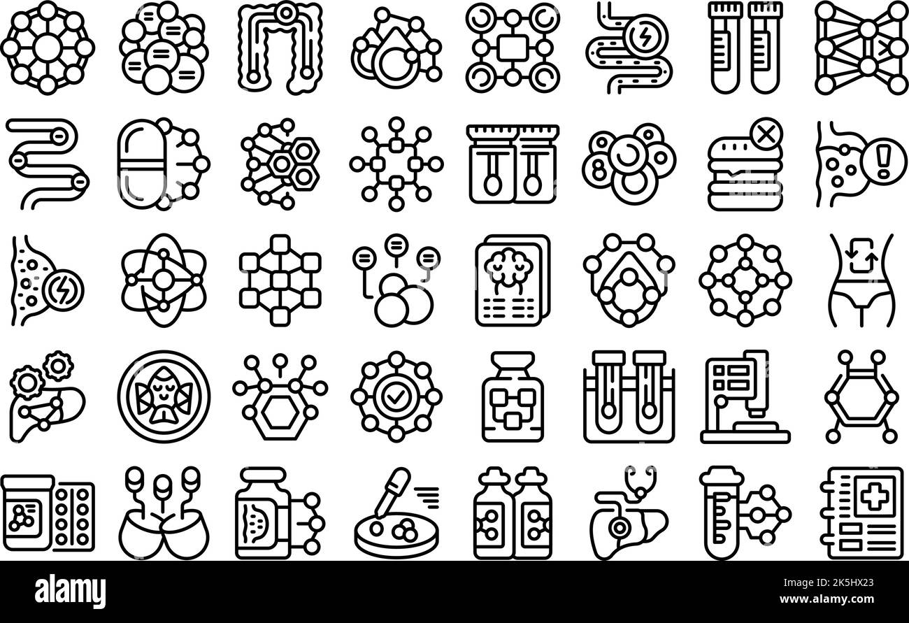 enzymes-icons-set-outline-vector-digestive-food-structure-body-stock