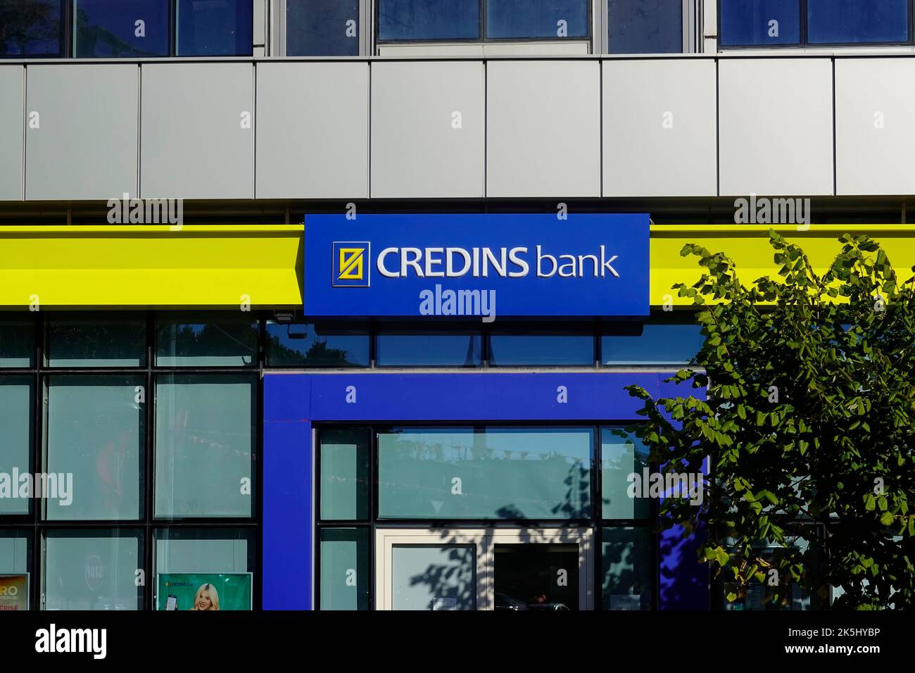 Credins Bank, Saranda, Republic of Albania Stock Photo
