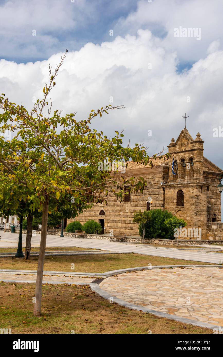 church of agios nikolaos molos in solomos square on the island of zakynthos or zante, Stock Photo