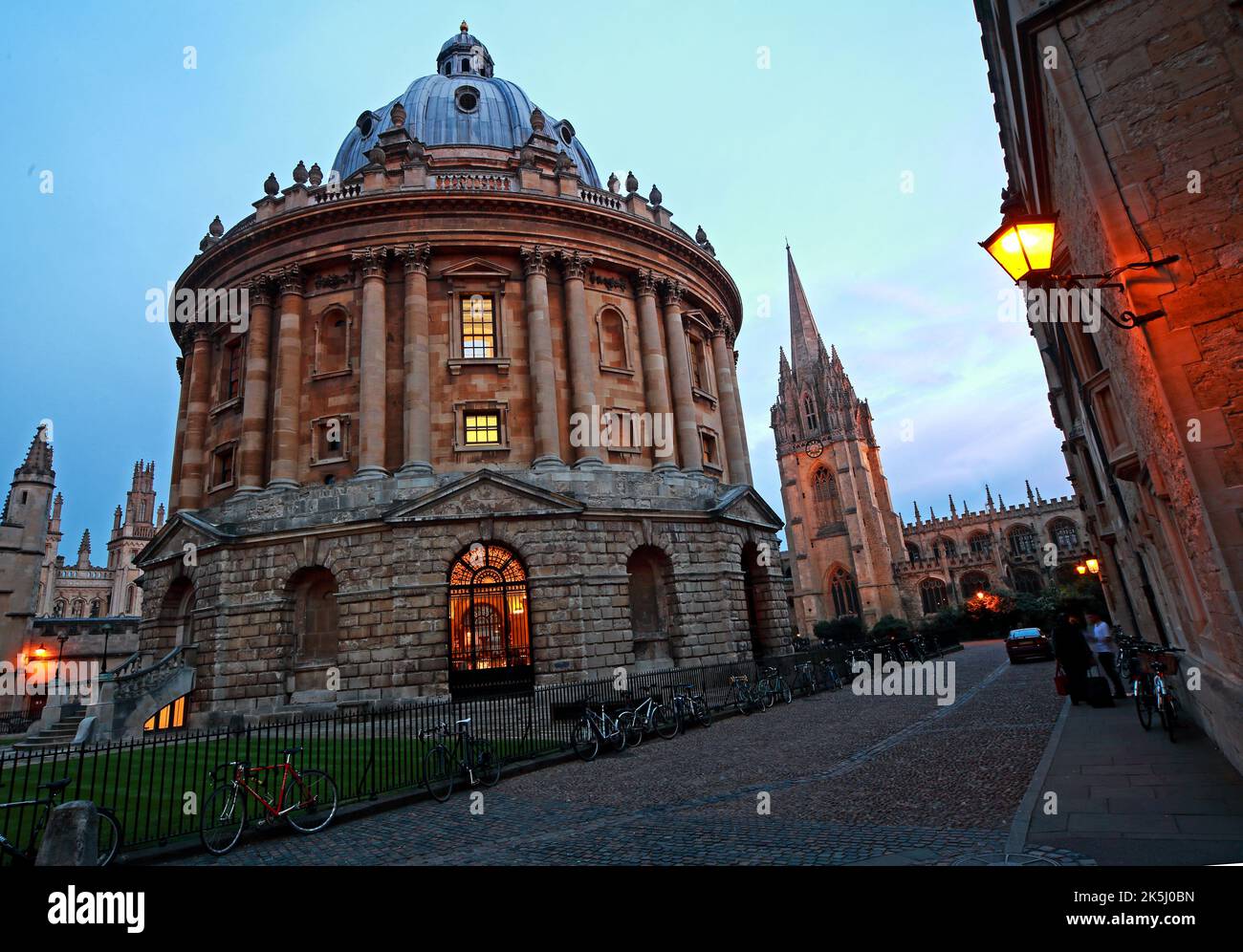 The Radcliffe Camera, at dusk, Radcliffe Square, Oxford, Oxfordshire, England, UK,  OX1 3BG Stock Photo