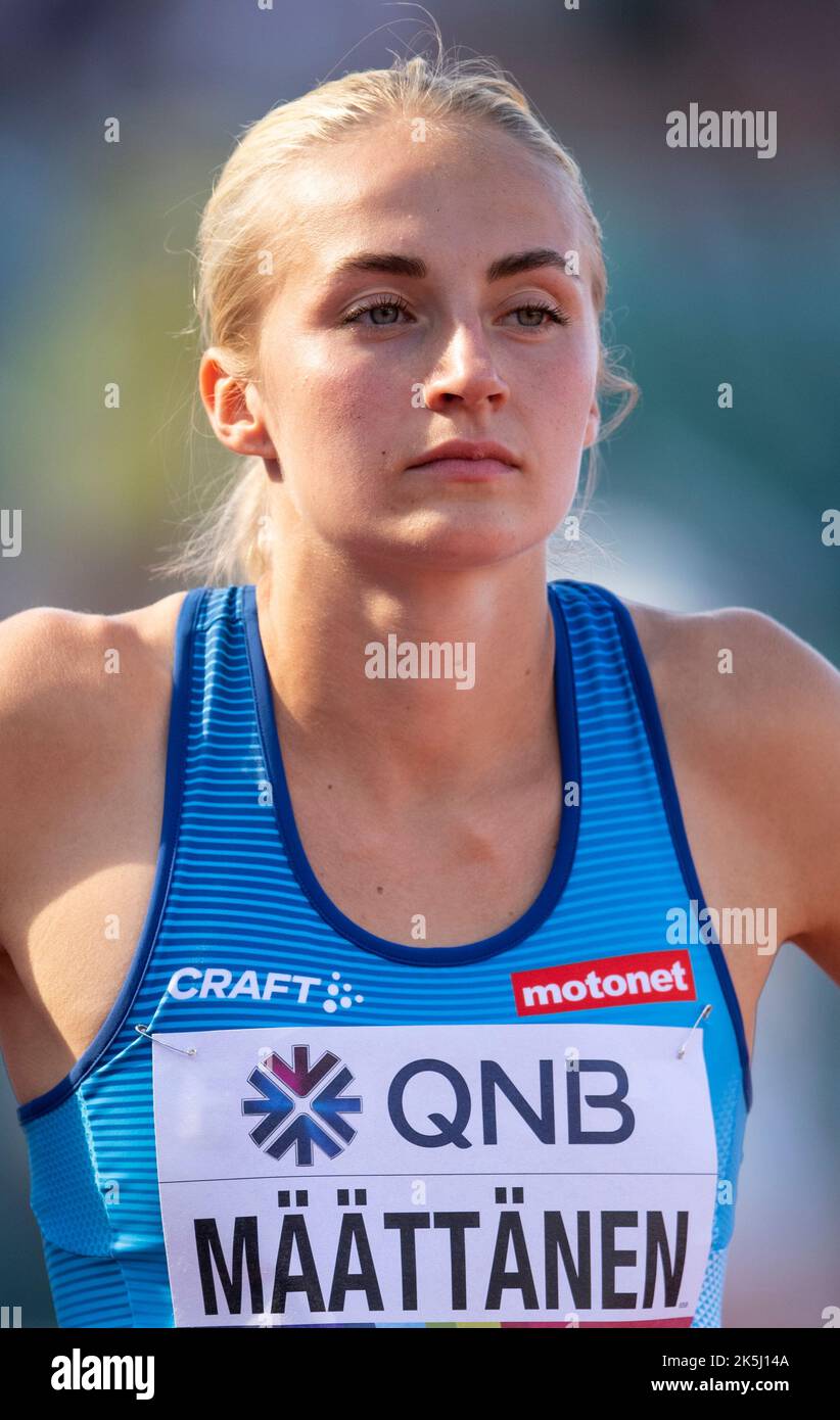 Eveliina Maattanen of Finland competing in the women’s 800m heats at