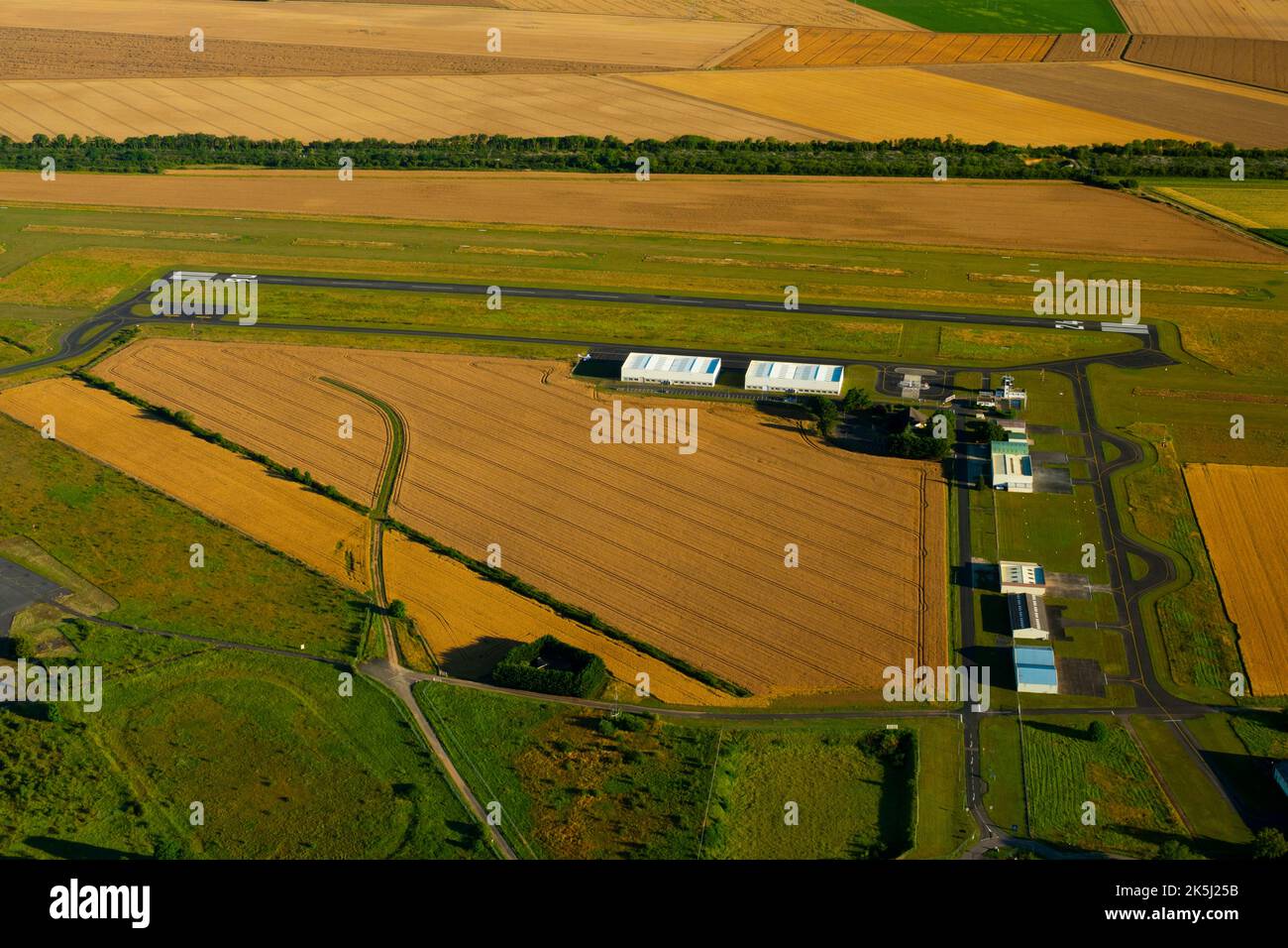 France, Essonne (91), aerial view of Etampes-Montdesir aerodrome Stock Photo