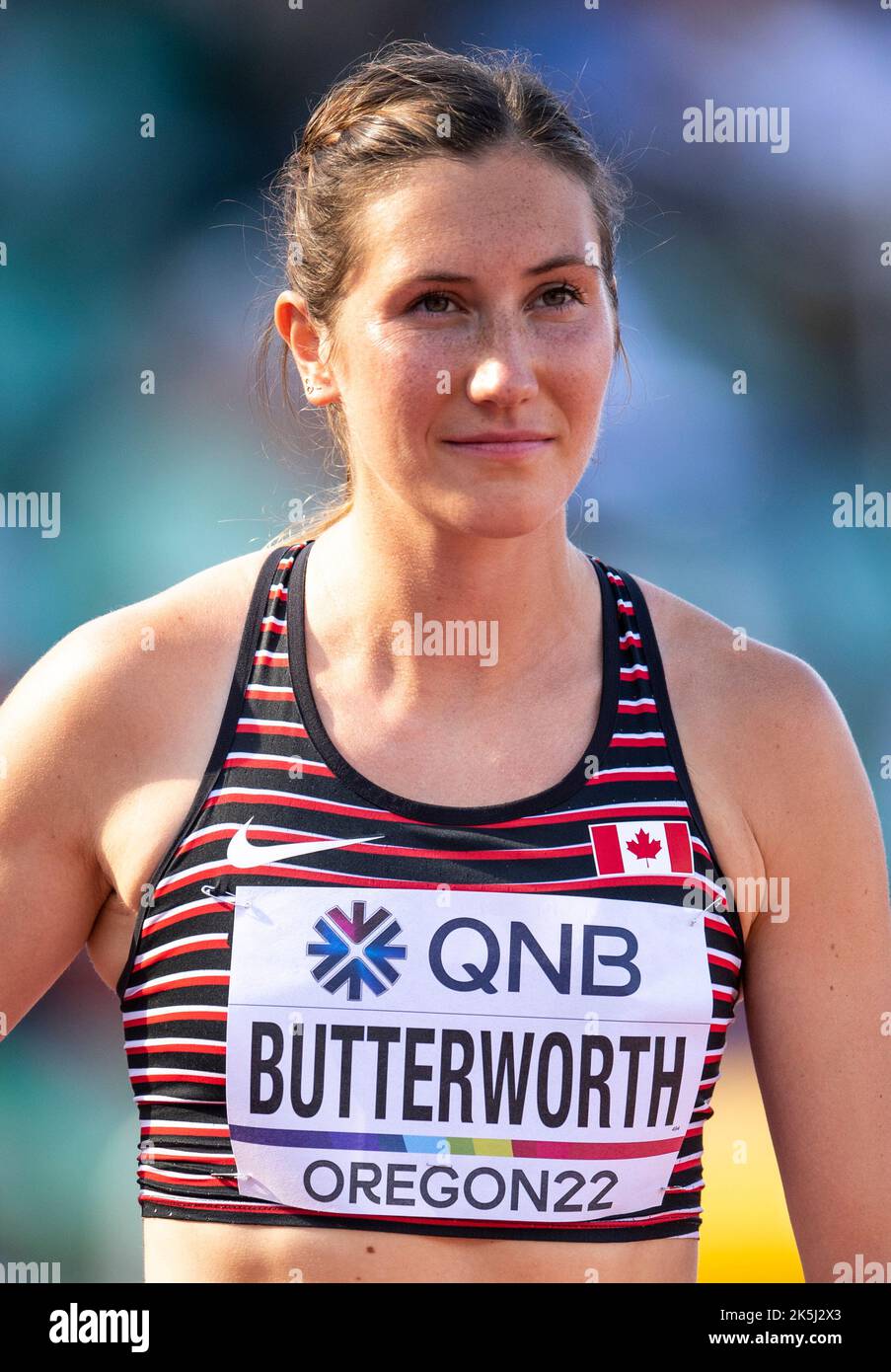 Lindsey Butterworth of Canada competing in the women’s 800m heats at