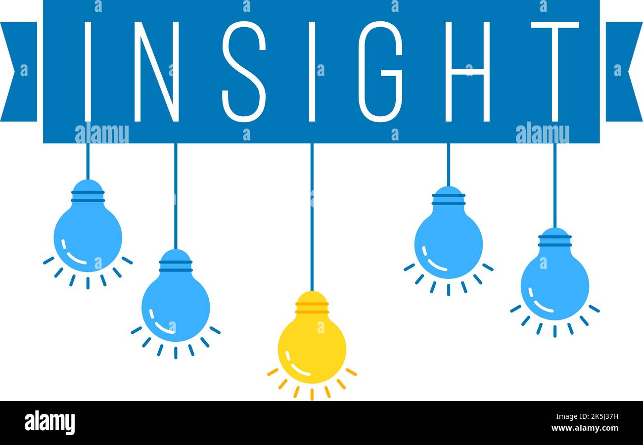 insight with hanging set of colored bulb Stock Vector Image & Art - Alamy