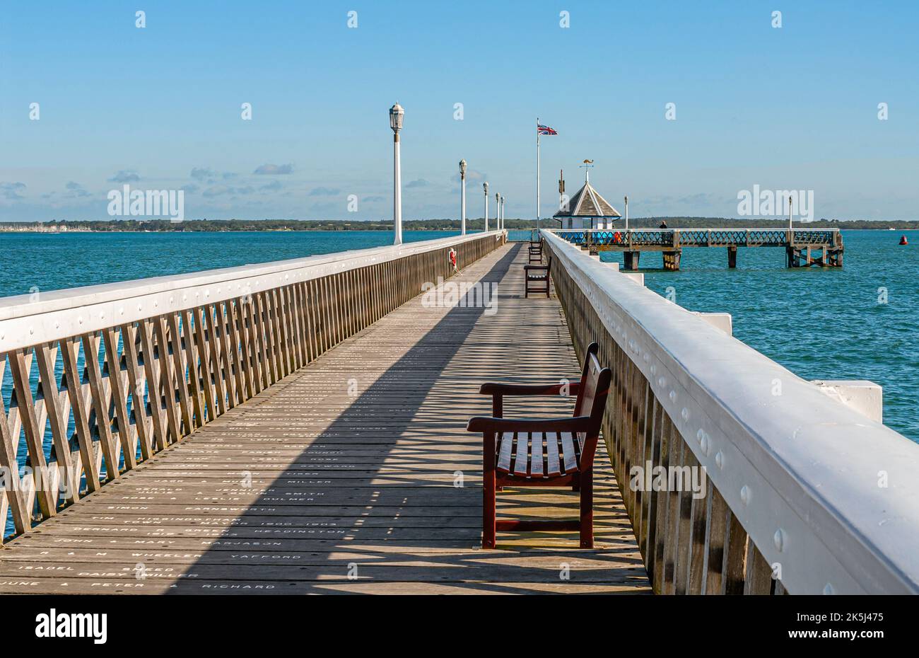 Yarmouth Pier at the Isle of Wight, South England, UK Stock Photo