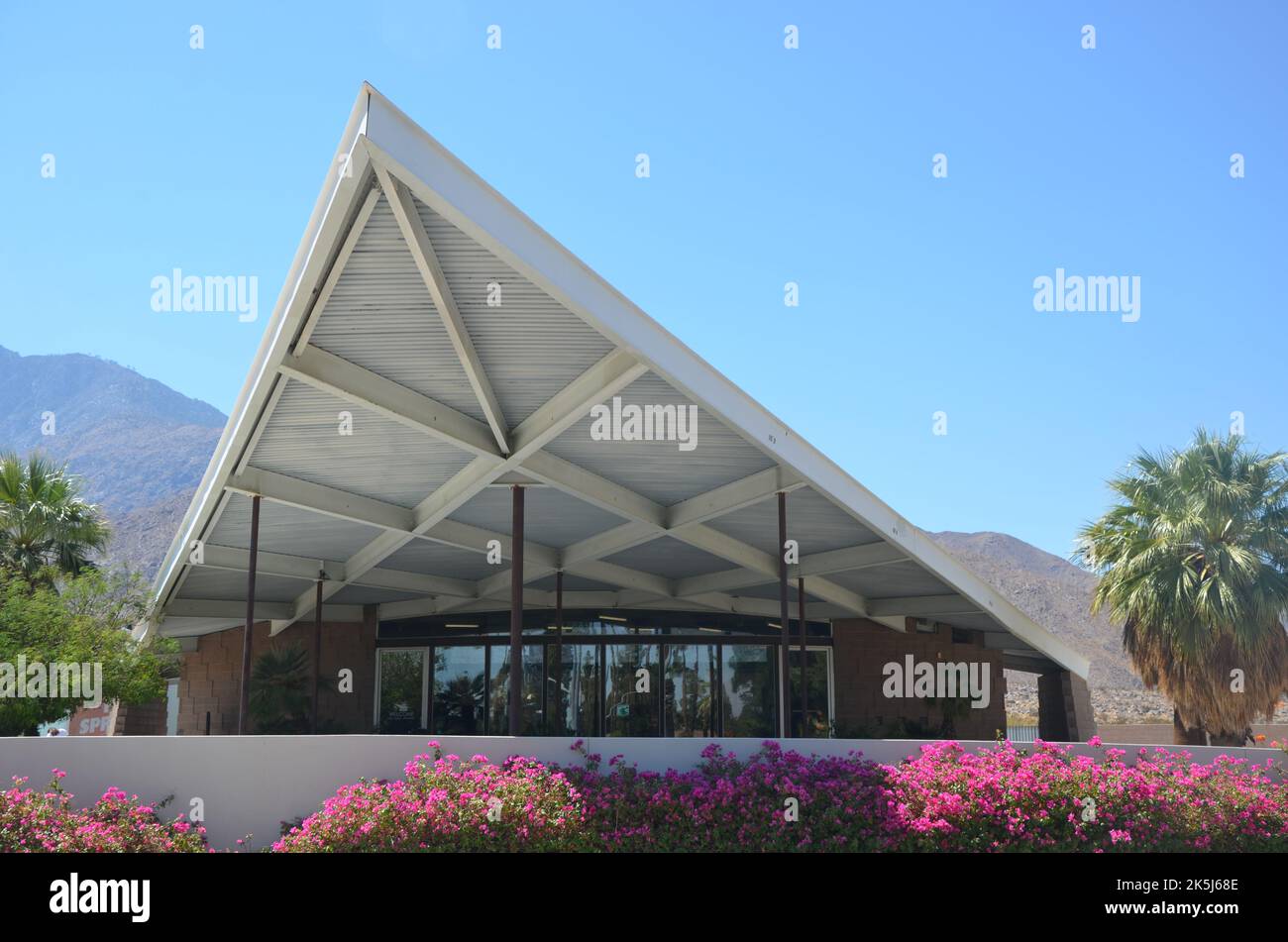 Palm Springs, California, USA - September 5, 2022: the iconic visitor center designed by Frey originally as a gas station Stock Photo