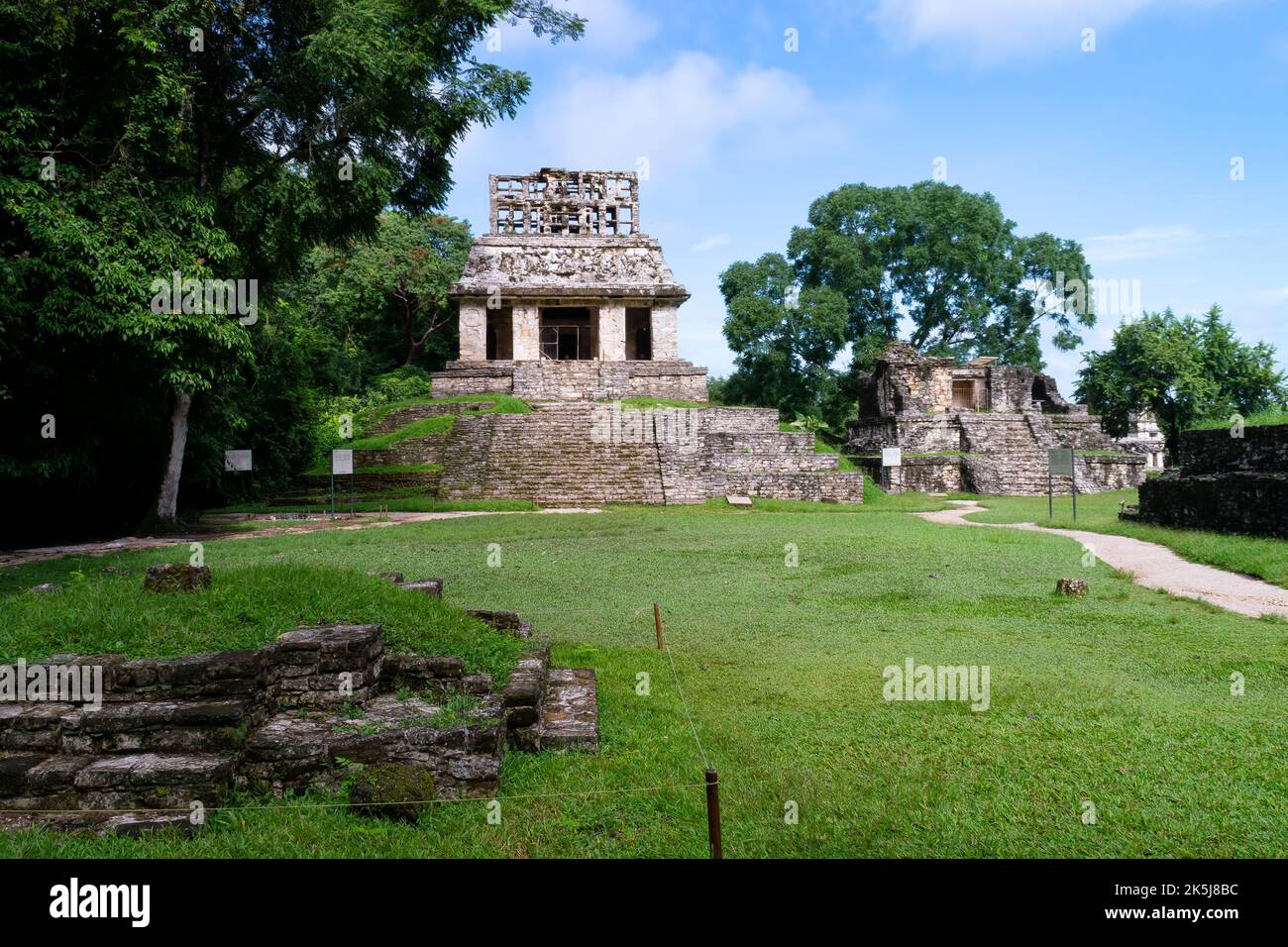 The temple of sun in Palenque archaeological site in Mexico Stock Photo ...