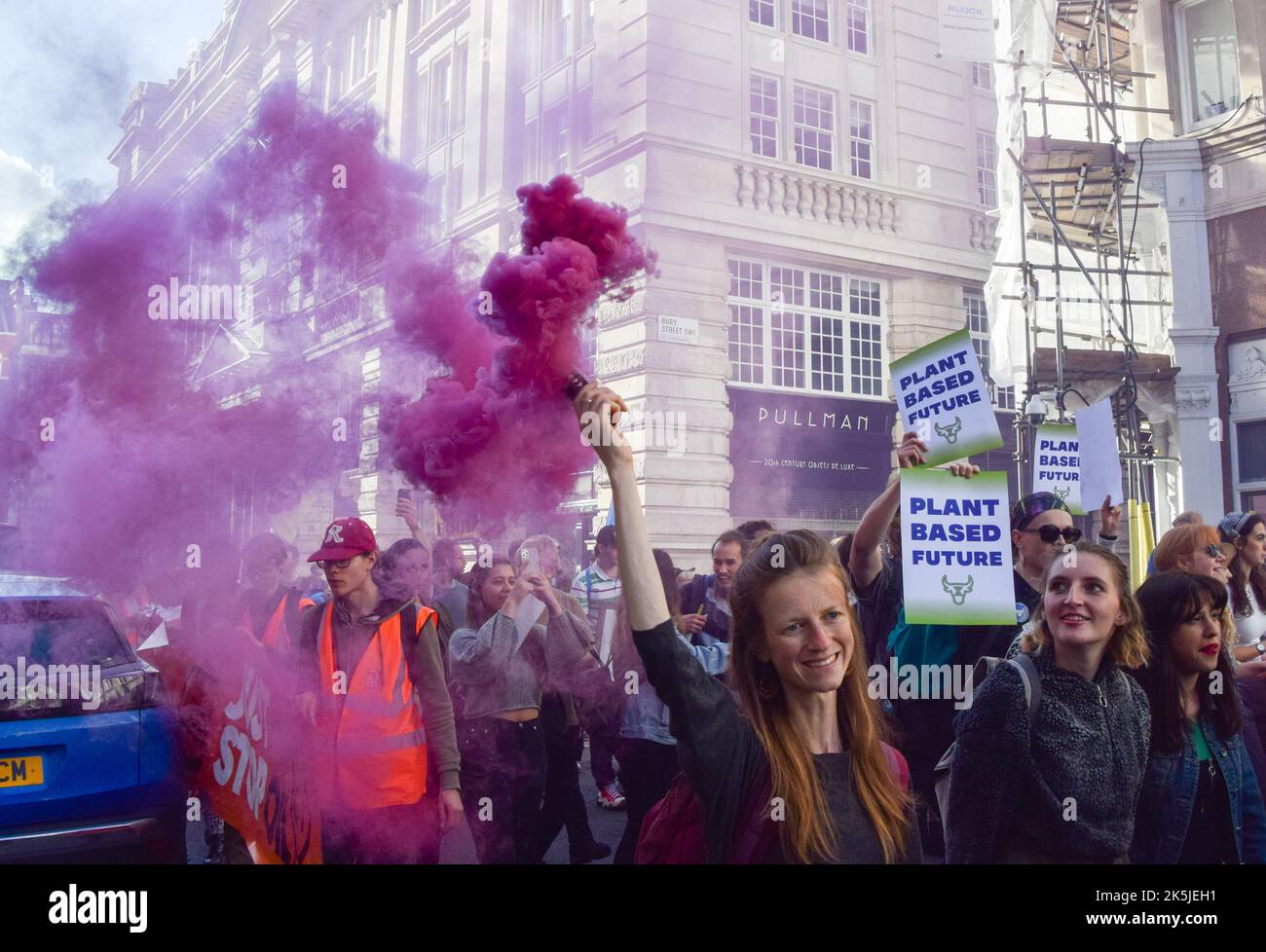 London, UK. 8th October 2022. Animal Rebellion activists march in