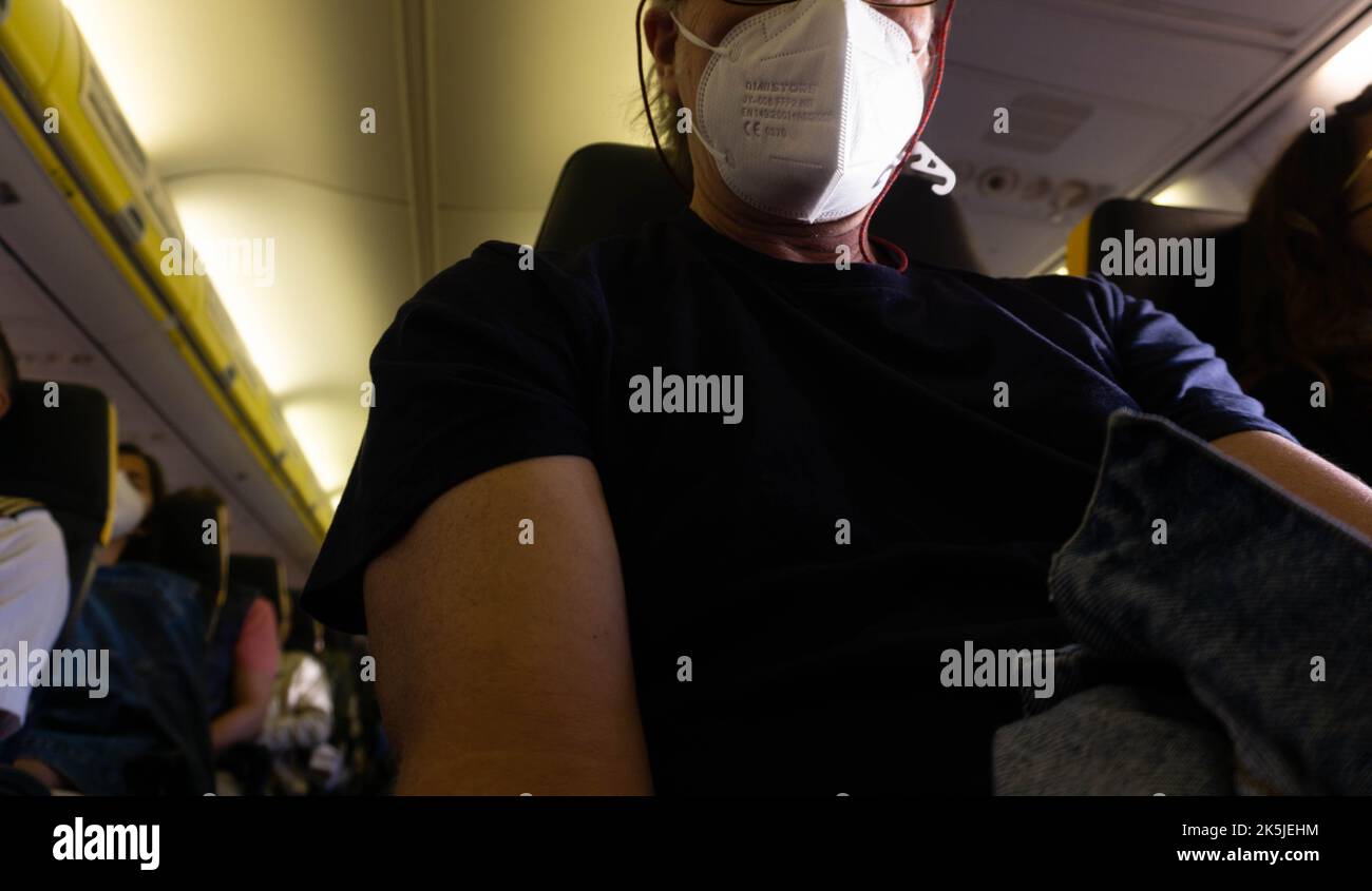 passengers on the plane Stock Photo Alamy