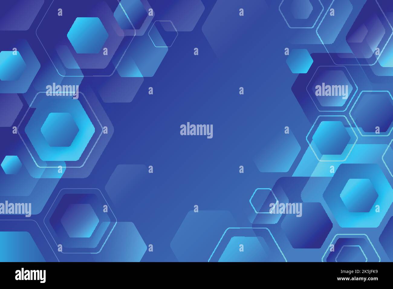 gradient blue hexagonal background vector design illustration Stock Vector