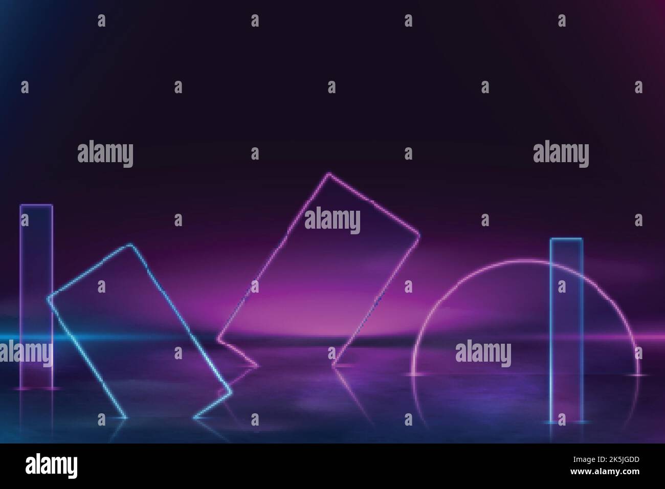 realistic neon lights shapes background vector design illustration