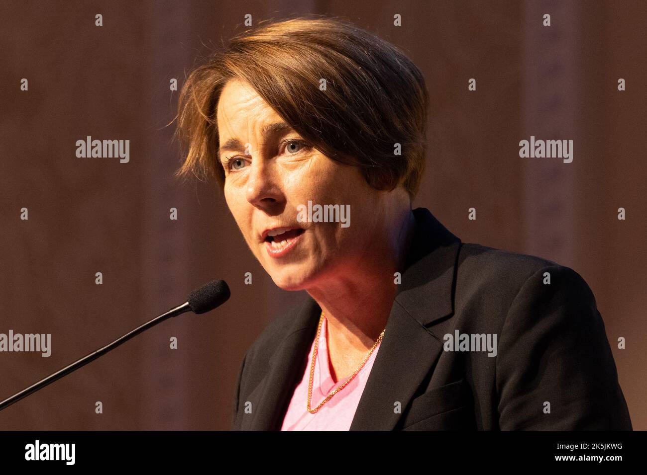 Everett, MA, USA. 8th Oct, 2022. Attorney General Maura Healey speaks