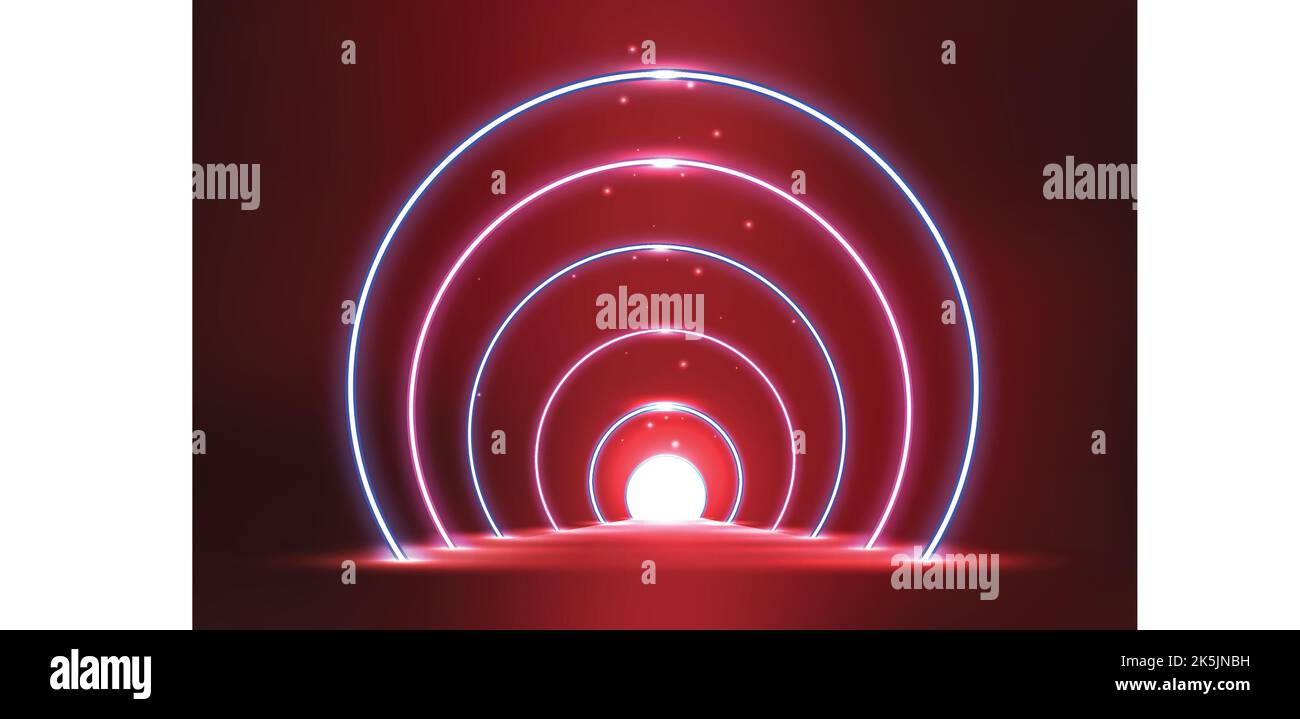 realistic neon lights lines background vector design illustration Stock Vector