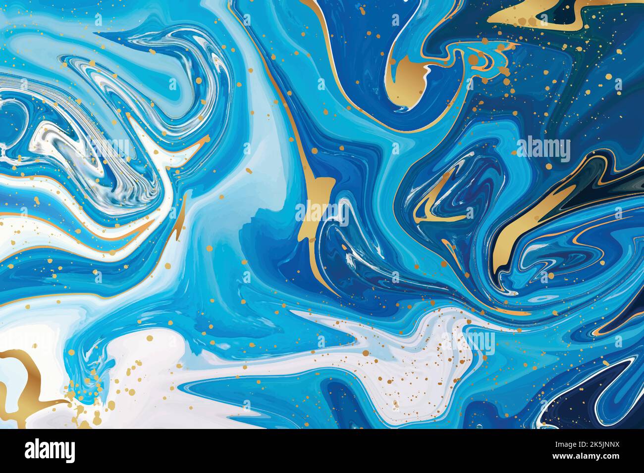 realistic liquid marble background with gold vector design illustration Stock Vector