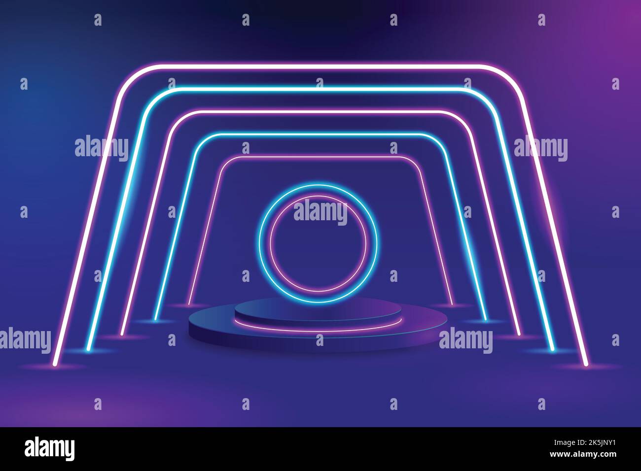 realistic neon lights lines background vector design illustration Stock Vector