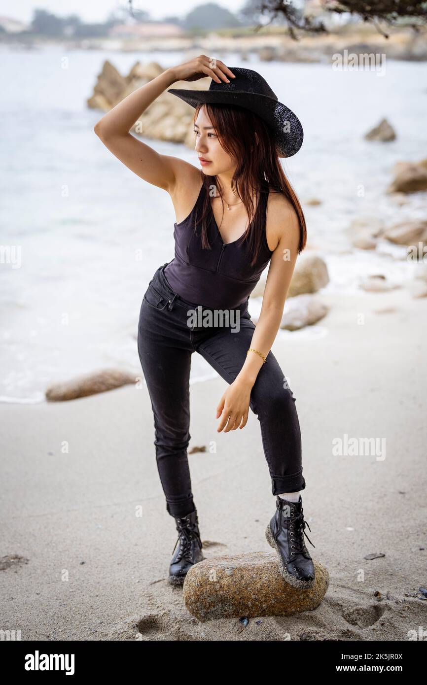 cowboy hat on the beach