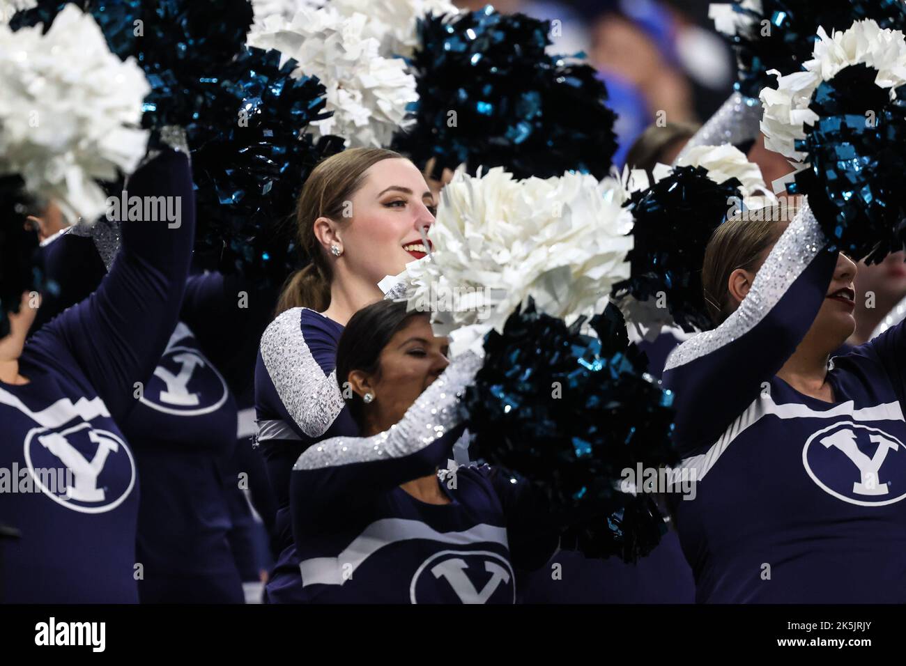 Las Vegas, NV, USA. 8th Oct, 2022. Brigham Young Cougars cheerleaders ...