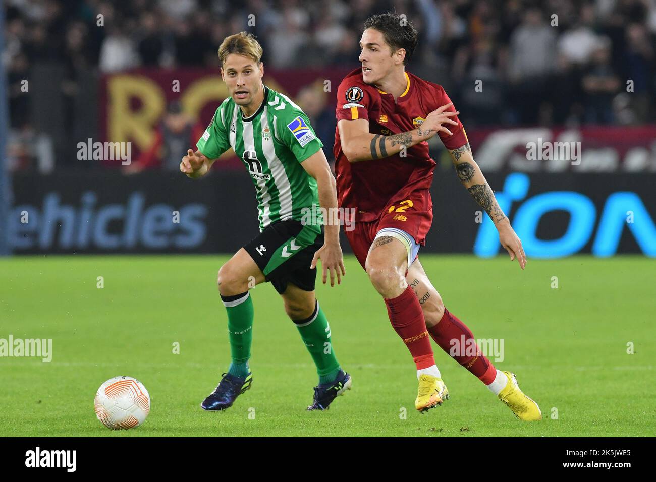 6th October 2022; Stadio Olimpico, Rome, Italy: Uefa Europa League, AS Roma versus Real Betis; Nicolo Zaniolo of AS Roma Stock Photo