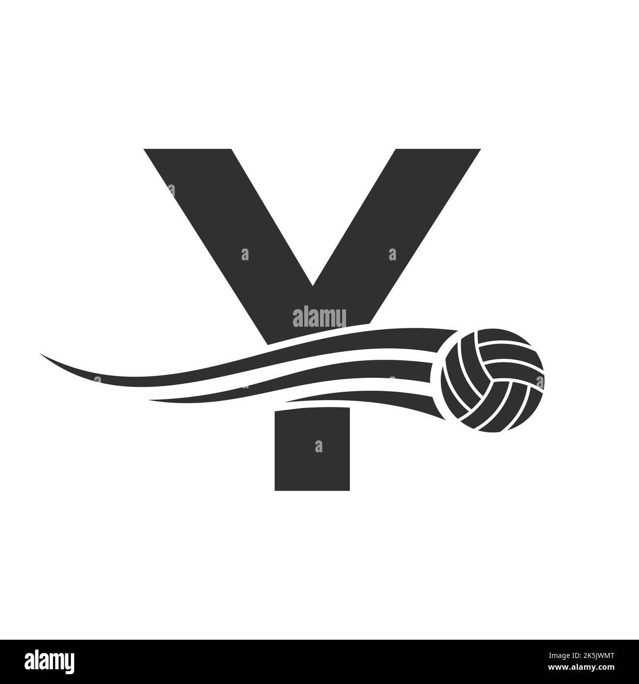 Letter Y Volleyball Logo Design For Volley Ball Club Symbol Vector Template. Volleyball Sign Template Stock Vector