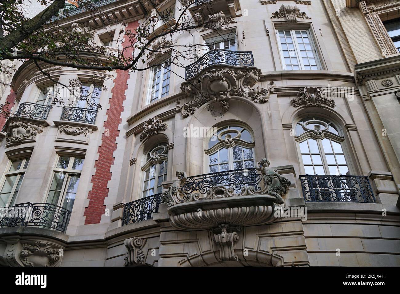 Facade of old baroque style New York townhouse, 1901 Colgate Mansion