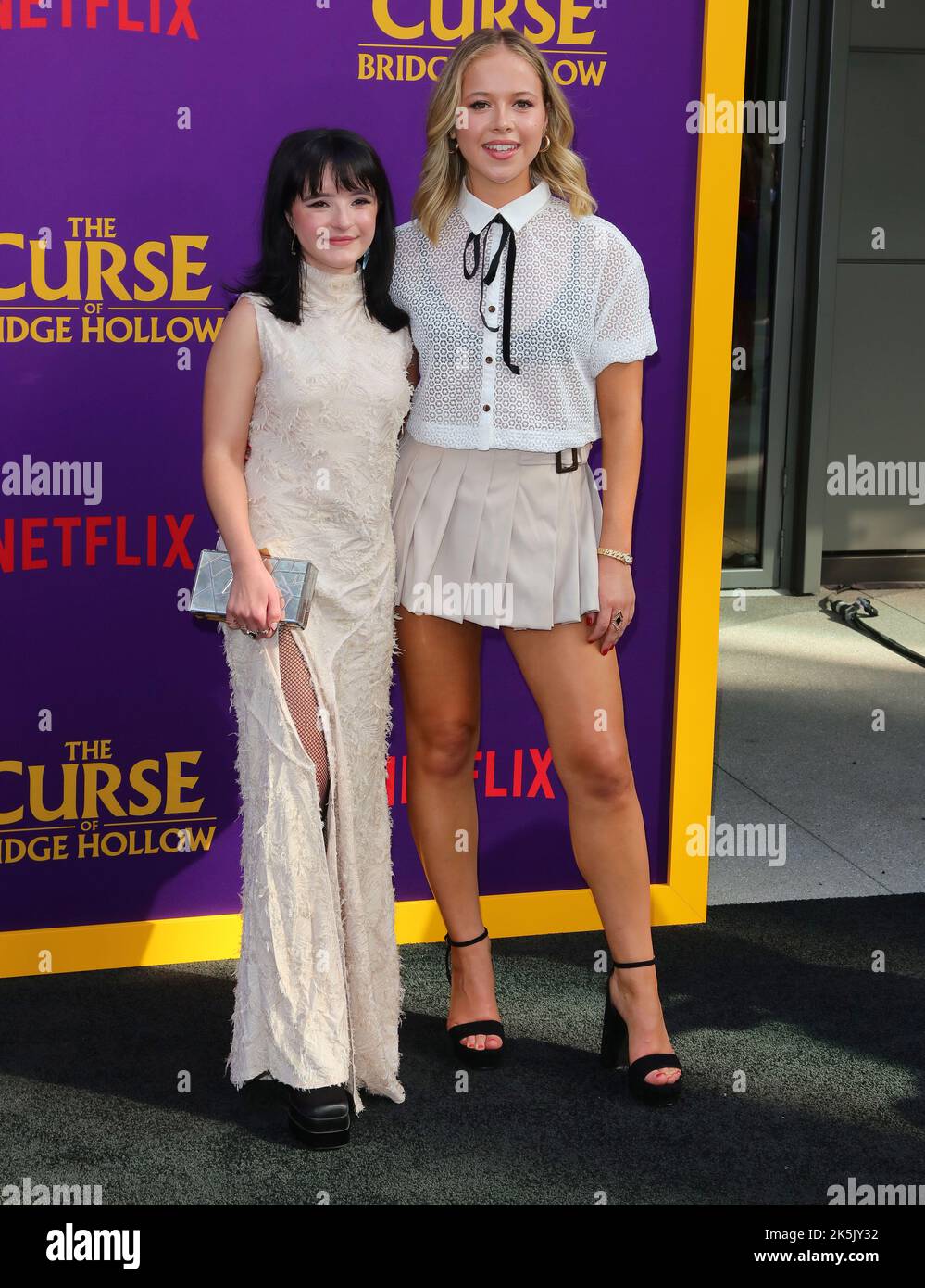 Abi Monterey, Holly J Barret arrives at The Special Screening of Netflix The Curse of Bridge Hollow held at The Tudum Theater in Hollywood, CA on Saturday, October 8, 2022 . (Photo By Juan Pablo Rico/Sipa USA) Stock Photo