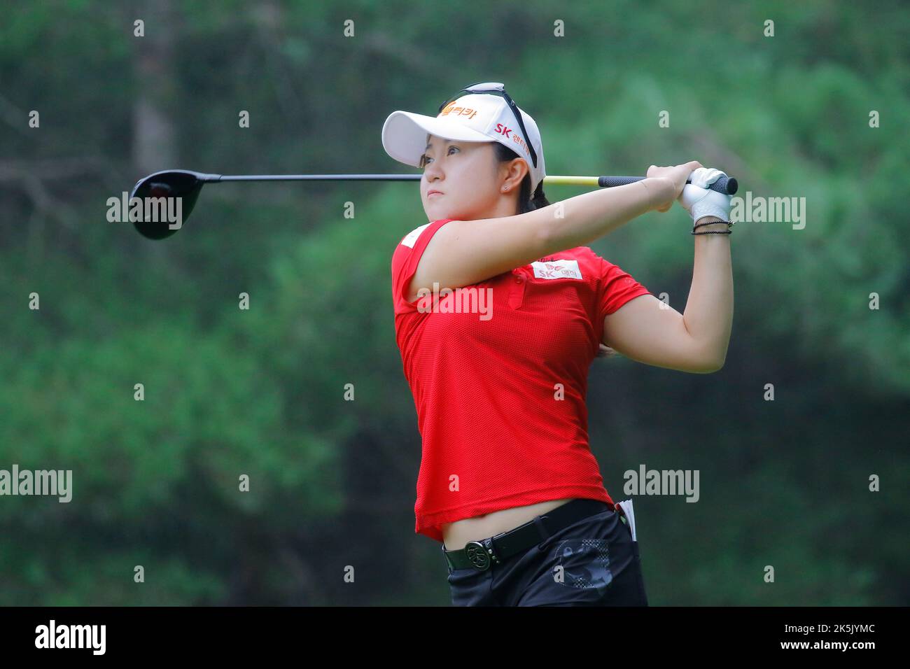 Aug 25, 2022-Chuncheon, South Korea-Lee Seung Yeon action on the 2th hall during an Hanhwa Classic 2022 Round 1 at Jade Palace Golf Club in Chun Cheon, South Korea. Stock Photo