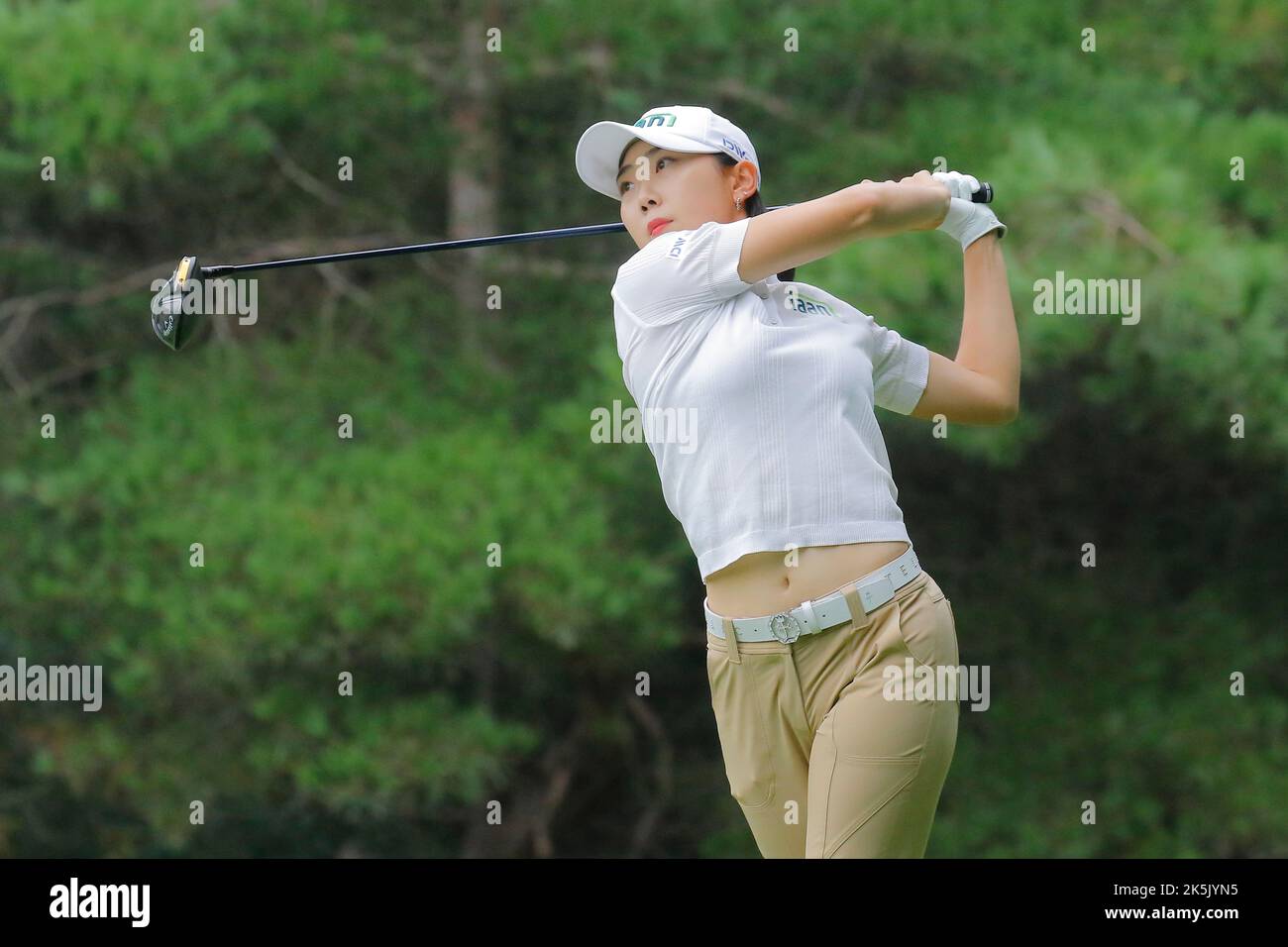 Aug 25, 2022-Chuncheon, South Korea-Kang Dana action on the 2th hall during an Hanhwa Classic 2022 Round 1 at Jade Palace Golf Club in Chun Cheon, South Korea. Stock Photo