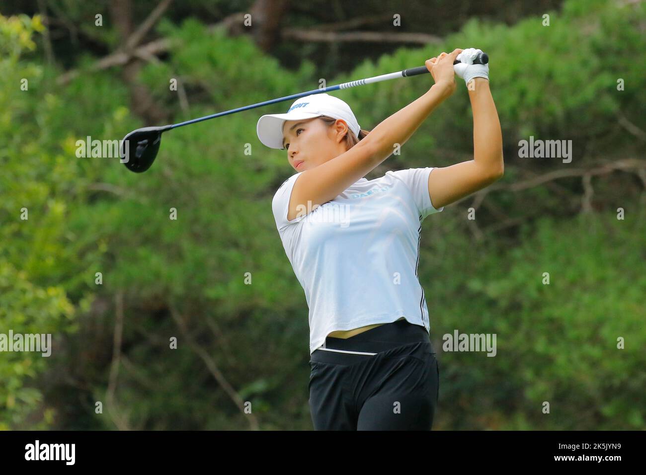 Aug 25, 2022-Chuncheon, South Korea-Choi Min Kyung action on the 2th hall during an Hanhwa Classic 2022 Round 1 at Jade Palace Golf Club in Chun Cheon, South Korea. Stock Photo