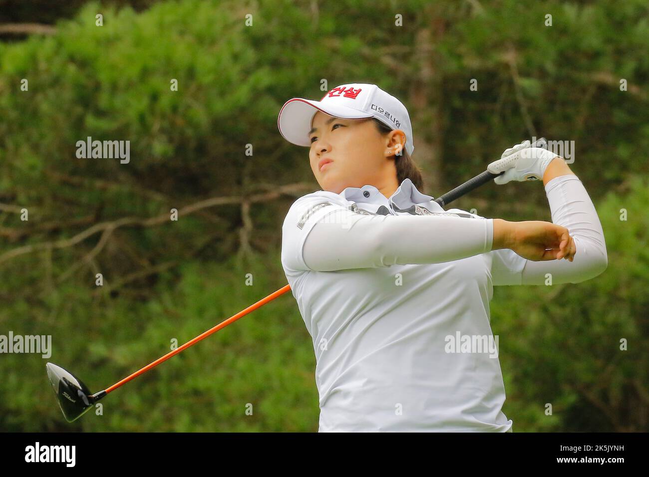 Aug 25, 2022-Chuncheon, South Korea-Jung Se Been action on the 2th hall during an Hanhwa Classic 2022 Round 1 at Jade Palace Golf Club in Chun Cheon, South Korea. Stock Photo