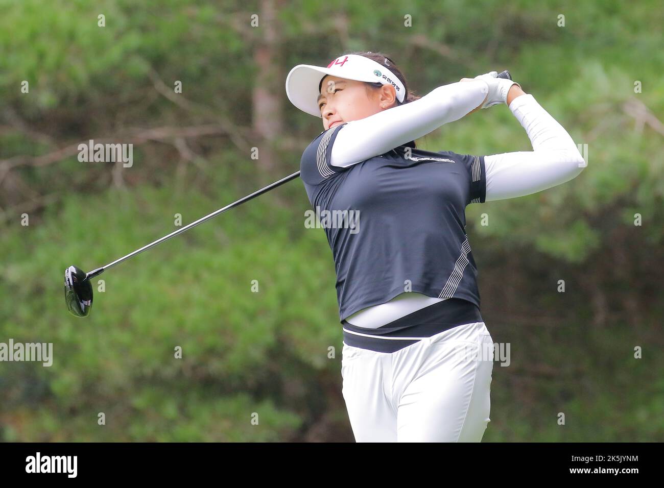 Aug 25, 2022-Chuncheon, South Korea-Kim Min Joo action on the 2th hall during an Hanhwa Classic 2022 Round 1 at Jade Palace Golf Club in Chun Cheon, South Korea. Stock Photo
